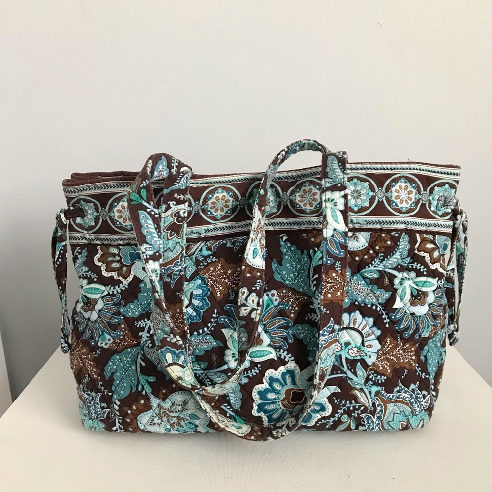 Vera Bradley Java Blue Shoulder Tote Bag - Picture 7 of 10